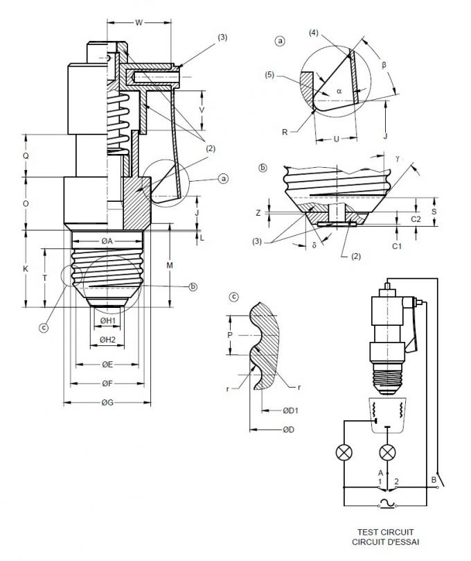 Hardness Steel Lamp Cap Gauge For Testing Contact - Making 7006-22A-5 0