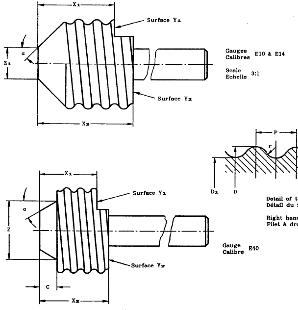 Go gauges for screw threads of lampholders E14 | 7006-25-7 0
